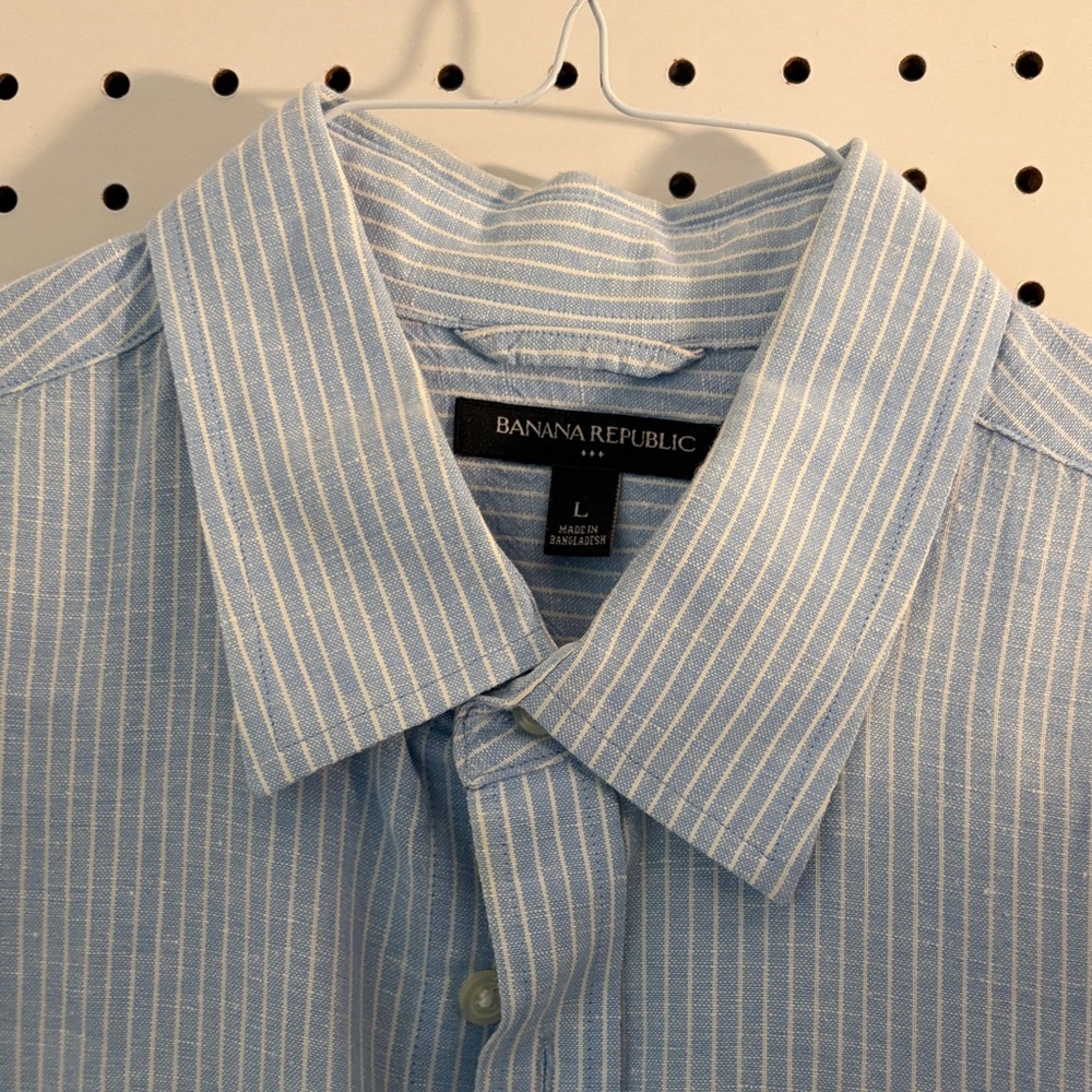 Banana Republic Light Blue Pinstripe Shirt